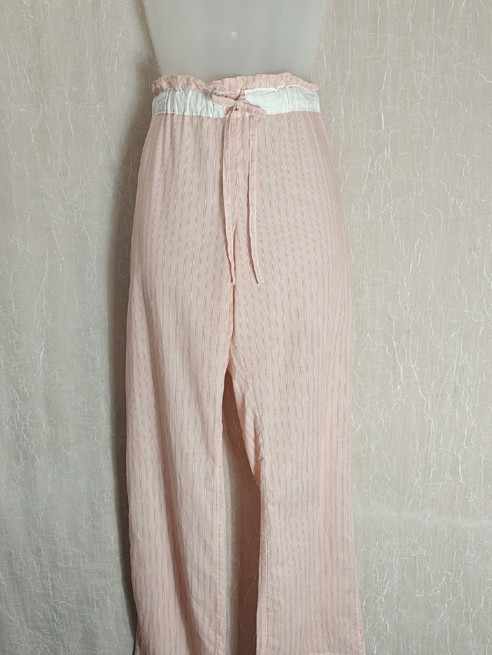 J. Crew Light Pink Striped Cotton Lounge Pants